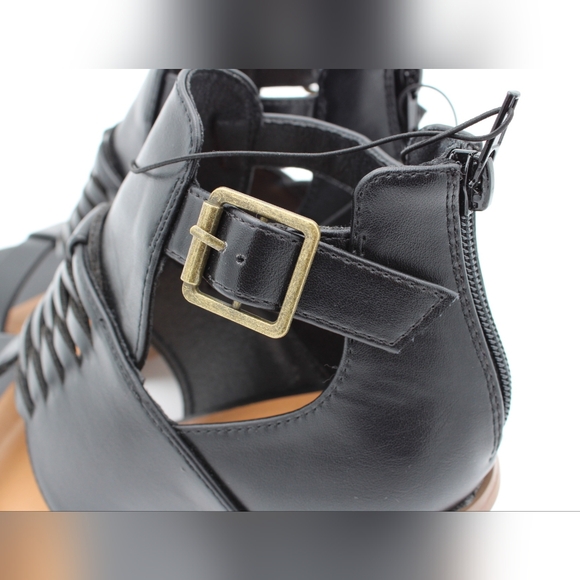 Women's Wedge Sandal, Black/Tan (Size 6.5, NWT) - Picture 4 of 10